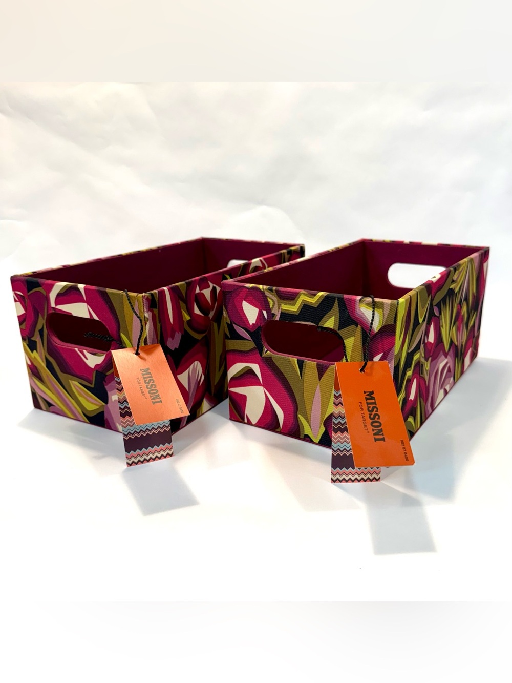 NWT Missoni for Target from 2011 Set of 2 Media Storage Boxes 11"x6”x5” Passione